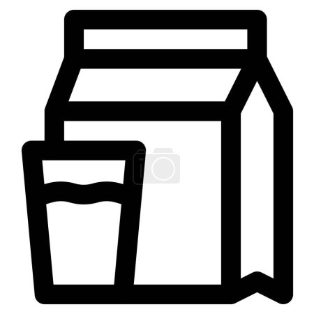 Ilustración de Vidrio lleno de leche orgánica - Imagen libre de derechos