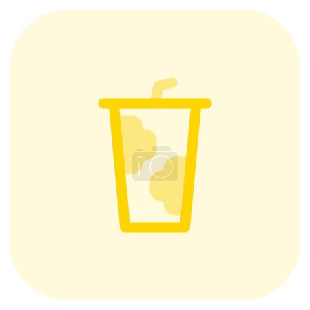 Illustration for Disposable milk cup served as a beverage. - Royalty Free Image