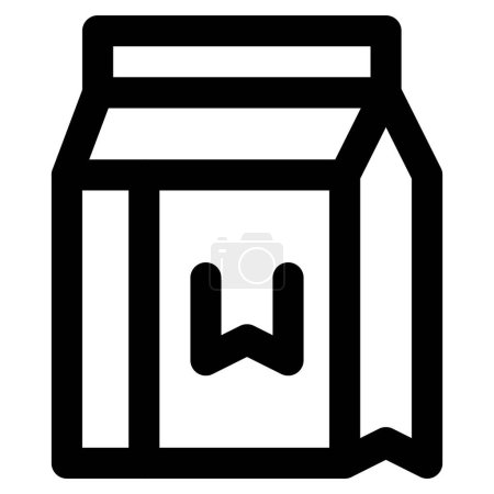 Téléchargez les illustrations : Lait de lactosérum nutritif dans un emballage jetable - en licence libre de droit