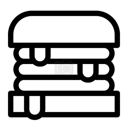 Illustration for Triple patty burger loaded with extra cheese - Royalty Free Image