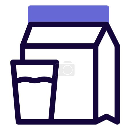 Ilustración de Vidrio lleno de leche orgánica - Imagen libre de derechos