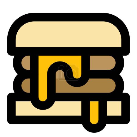 Illustration for Classic extra cheese double layered burger . - Royalty Free Image