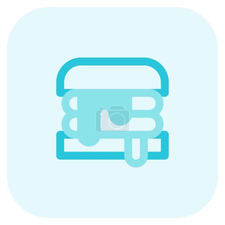 Illustration for Classic extra cheese double layered burger . - Royalty Free Image