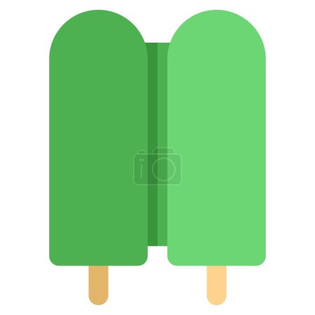 Ilustración de Pop de hielo moldeado doble servido como refresco - Imagen libre de derechos