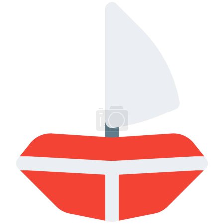 Illustration for Yatch, a wind-powered watercraft. - Royalty Free Image