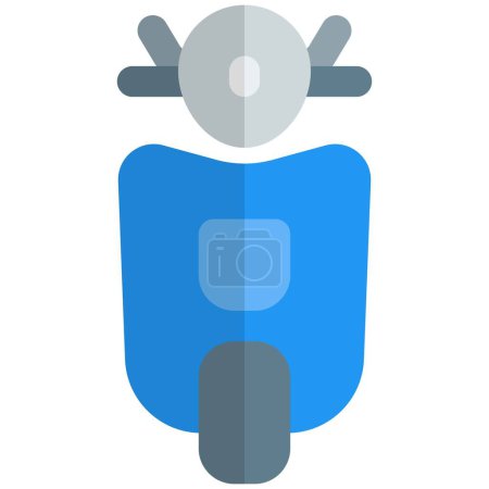 Illustration for An old-style scooter's front view. - Royalty Free Image