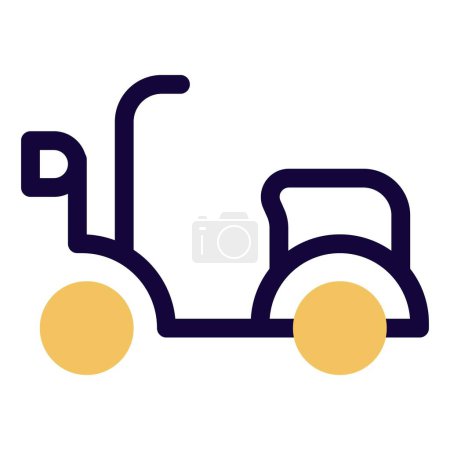 Illustration for Retro classic scooter for daily rides. - Royalty Free Image