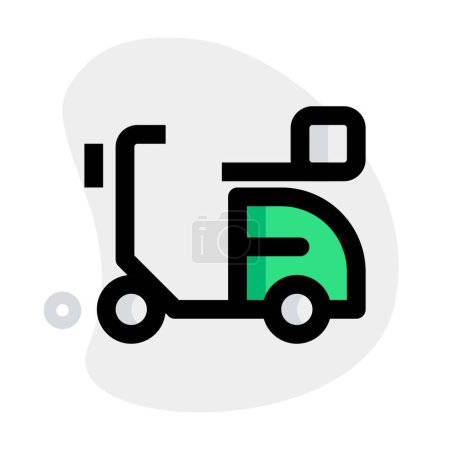 Illustration for Vintage style scooter delivering a box. - Royalty Free Image
