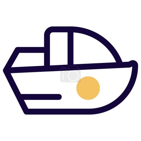 Téléchargez les illustrations : Croiseur à cabine, un navire à moteur pour voyager. - en licence libre de droit