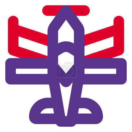 Ilustración de Biplano con alas apiladas verticalmente. - Imagen libre de derechos