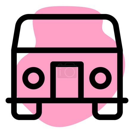Téléchargez les illustrations : Utilisation d'un minibus comme transporteur. - en licence libre de droit