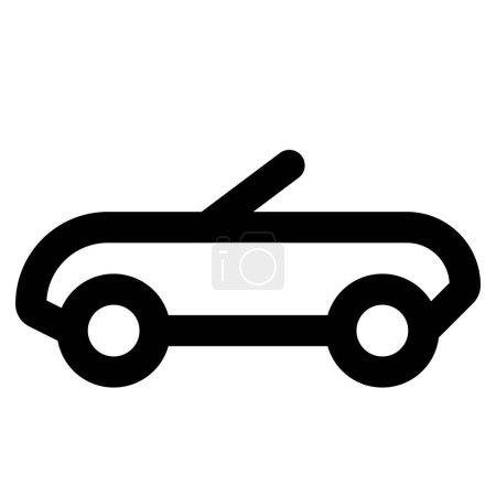 Illustration for Convertible car, a passenger vehicle without roof. - Royalty Free Image