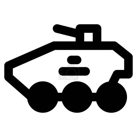 Ilustración de Vehículo militar blindado equipado con cañón. - Imagen libre de derechos