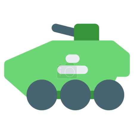 Illustration for Cannon equipped armored military vehicle. - Royalty Free Image