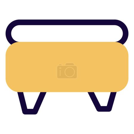 Illustration for Cushioned ottoman used as footstool - Royalty Free Image