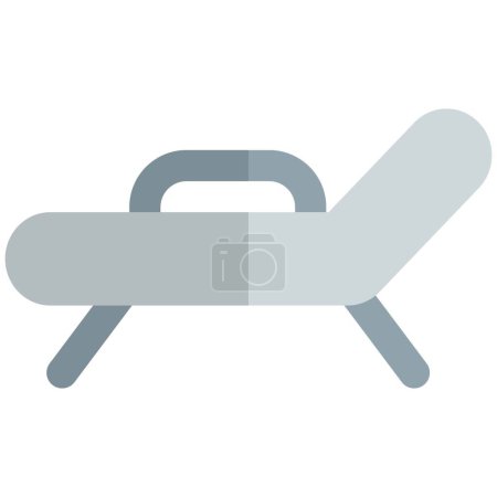 Illustration for Lounger chair placed on beach side. - Royalty Free Image