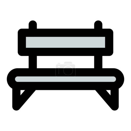 Illustration for Bench, long wooden seat for multiple people. - Royalty Free Image