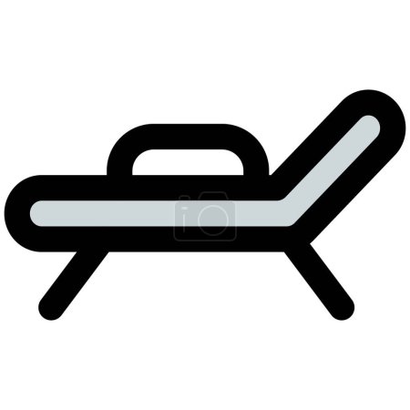 Illustration for Lounger chair placed on beach side. - Royalty Free Image