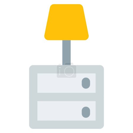Illustration for Table lamp on wooden nightstand. - Royalty Free Image