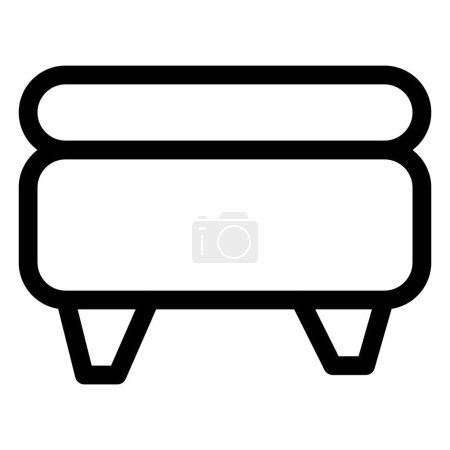 Illustration for Cushioned ottoman used as footstool - Royalty Free Image