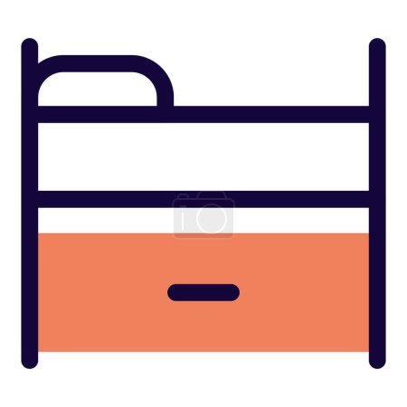 Illustration for Multiple-bed trundle for limited spaces - Royalty Free Image