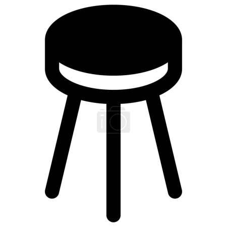 Illustration for Cushioned stool often used in cafes - Royalty Free Image