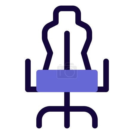 Illustration for Ergonomic gaming chair with cushioned seat. - Royalty Free Image