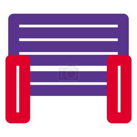 Illustration for Long wooden bench or chair. - Royalty Free Image