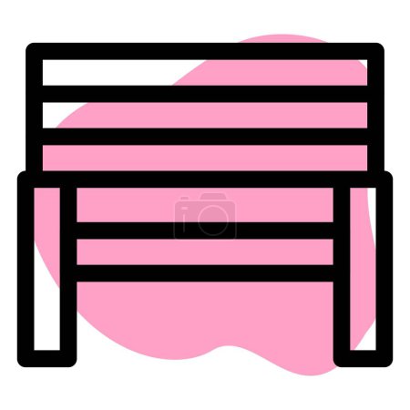 Illustration for Long wooden bench or chair. - Royalty Free Image