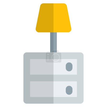 Illustration for Table lamp on wooden nightstand. - Royalty Free Image