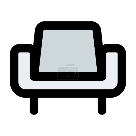 Illustration for Cozy arm-rest equipped cushioned chair. - Royalty Free Image