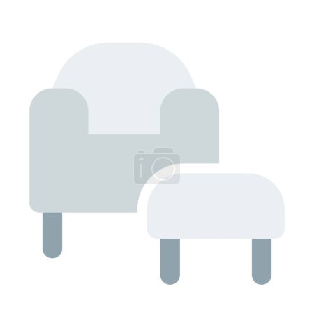 Illustration for Cushioned armchair with a soft footrest. - Royalty Free Image