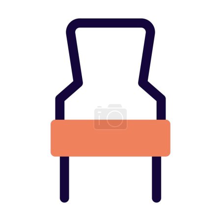 Illustration for Slipper chair with high back support. - Royalty Free Image