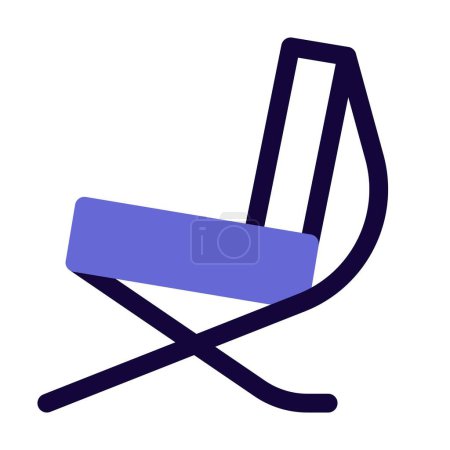 Illustration for Armless barcelona chair with broad seat. - Royalty Free Image