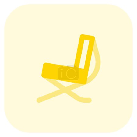 Illustration for Armless barcelona chair with broad seat. - Royalty Free Image
