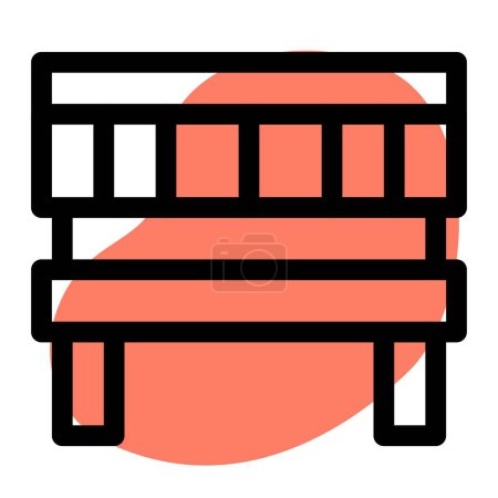 Illustration for Bench, a long seat with back. - Royalty Free Image