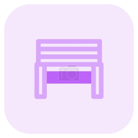 Illustration for Modern bench with back support and armrest. - Royalty Free Image