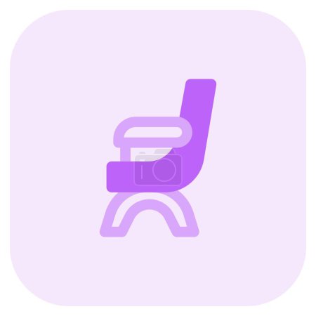 Illustration for Campeche, a reclining non-folding sling-seat chair. - Royalty Free Image