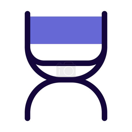 Illustration for Curved-leg folding chair or campstool. - Royalty Free Image
