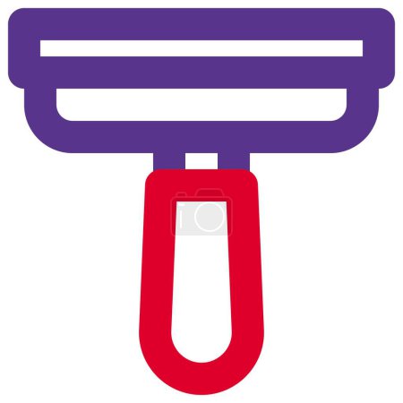 Illustration for Using handled squeegee to clean or scrape. - Royalty Free Image