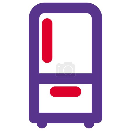 Téléchargez les illustrations : Réfrigérateur avec congélateur de grande taille pour cuisine - en licence libre de droit