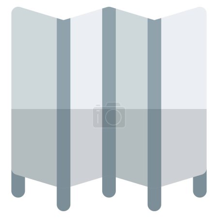 Illustration for Folding or dressing screen used as room divider. - Royalty Free Image