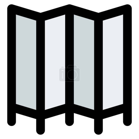 Illustration for Folding or dressing screen used as room divider. - Royalty Free Image