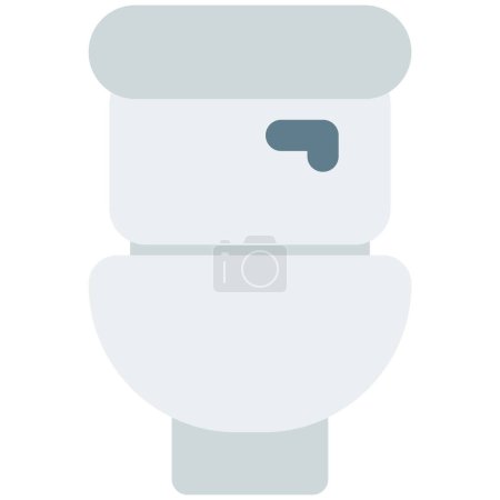 Illustration for Ceramic toilet with water flush setup. - Royalty Free Image
