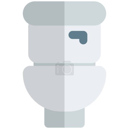 Illustration for Ceramic toilet with water flush setup. - Royalty Free Image