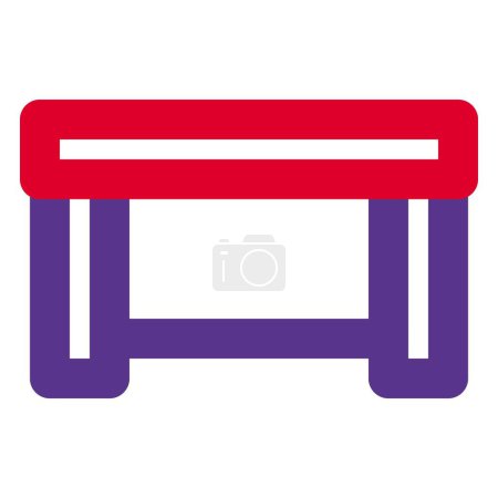 Illustration for Patient-specific single footstep table with rubber matting. - Royalty Free Image