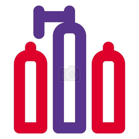 Téléchargez les illustrations : Cylindre d'oxygène pour les patients hospitalisés d'urgence. - en licence libre de droit