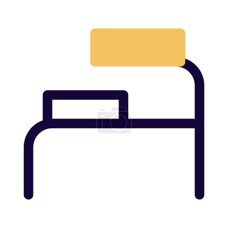 Illustration for To support patient in entering bed, footstep double matting. - Royalty Free Image
