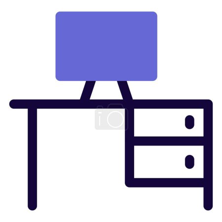 Téléchargez les illustrations : Table de bureau avec tiroir multiple et bureau - en licence libre de droit