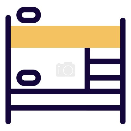 Illustration for Space saving double story bed. - Royalty Free Image